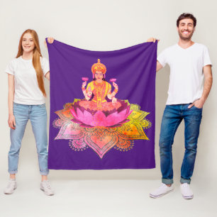 Happy Diwali - Deepalavi Lakshmi Goddess 4 Fleece Blanket