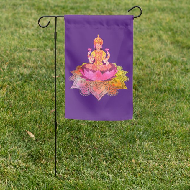 Happy Diwali - Deepalavi Lakshmi Goddess 4 Garden Flag (In SItu)