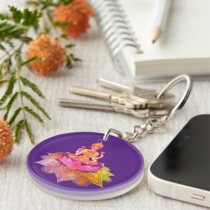 Happy Diwali - Deepalavi Lakshmi Goddess 4 Keychain