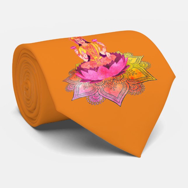 Happy Diwali - Deepalavi Lakshmi Goddess 4 Neck Tie (Rolled)