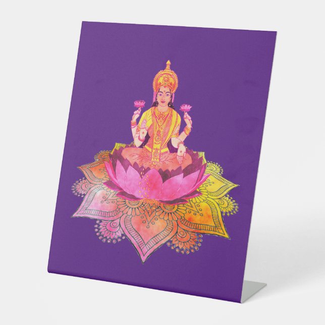 Happy Diwali - Deepalavi Lakshmi Goddess 4 Pedestal Sign (Front)