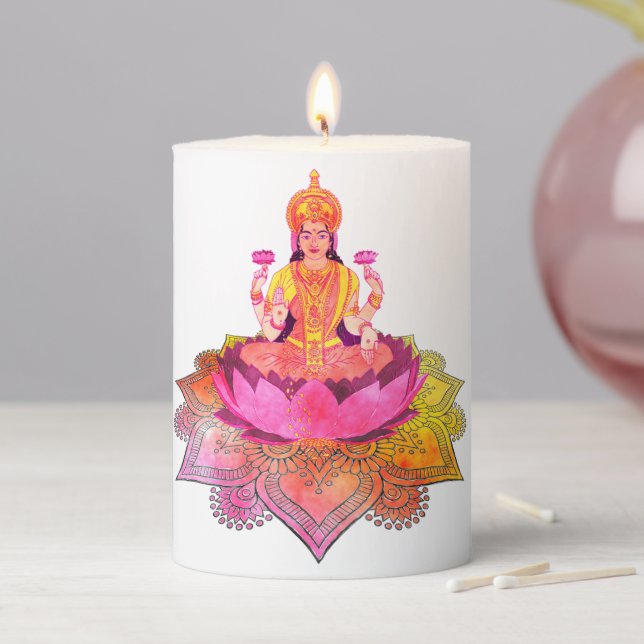 Happy Diwali - Deepalavi Lakshmi Goddess 4 Pillar Candle (In Situ)