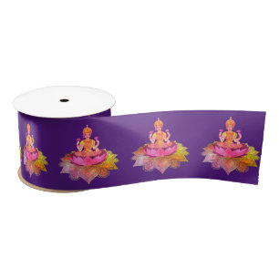 Happy Diwali - Deepalavi Lakshmi Goddess 4 Satin Ribbon