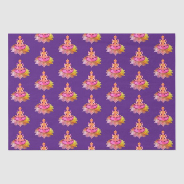 Happy Diwali - Deepalavi Lakshmi Goddess 4 Tissue Paper (Front)