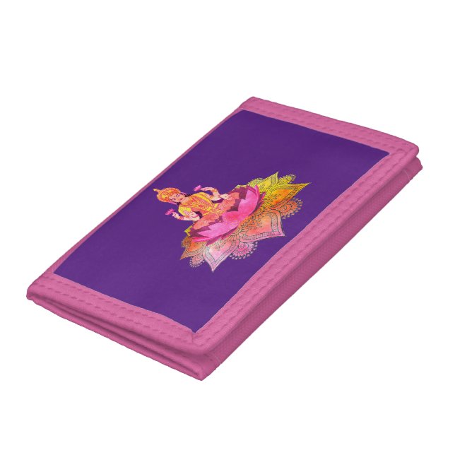 Happy Diwali - Deepalavi Lakshmi Goddess 4 Trifold Wallet (Bottom)