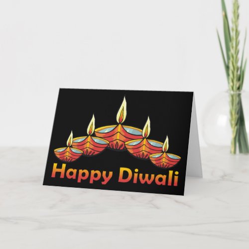 Happy Diwali Deepas Greeting Card
