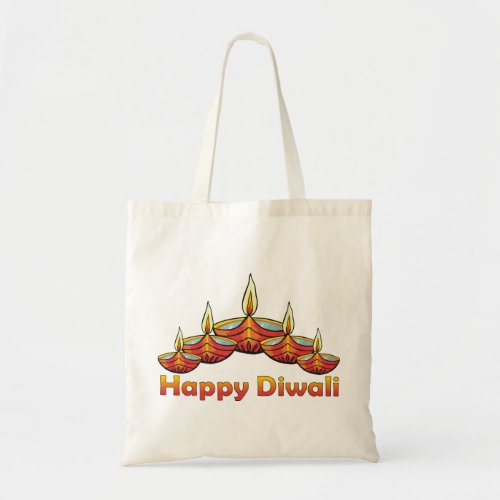 Happy Diwali Deepas Tote Bag