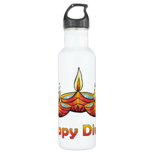 Happy Diwali Deepas Water Bottle