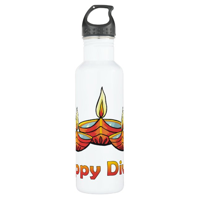 Happy Diwali Deepas Water Bottle (Front)