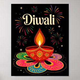 Happy Diwali Deepavali Hindu Indian Festival Of Li Poster