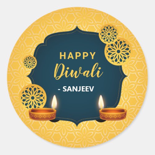 Happy Diwali  Deepavali Stickers _ Indian Gold