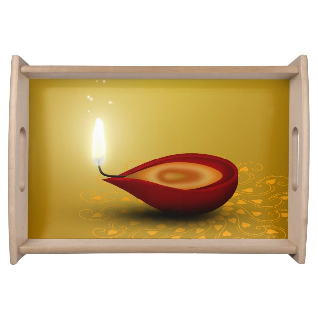 Happy Diwali Diya - Serving Tray (Front)