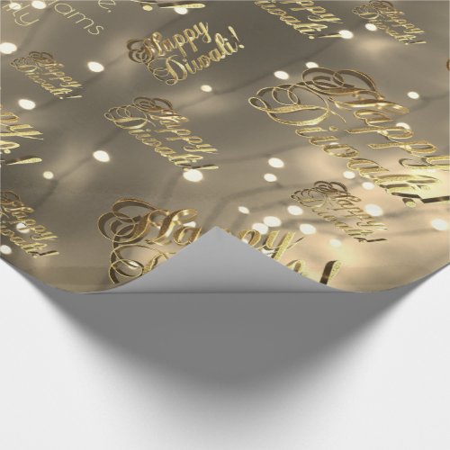 Happy Diwali Elegant Faux Gold Typography Wrapping Paper