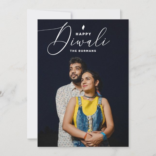 Happy Diwali. Elegant festival of lights. India Holiday Card (Front)
