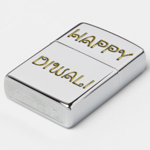Happy Diwali Elegant Gold Style Typography Zippo Lighter