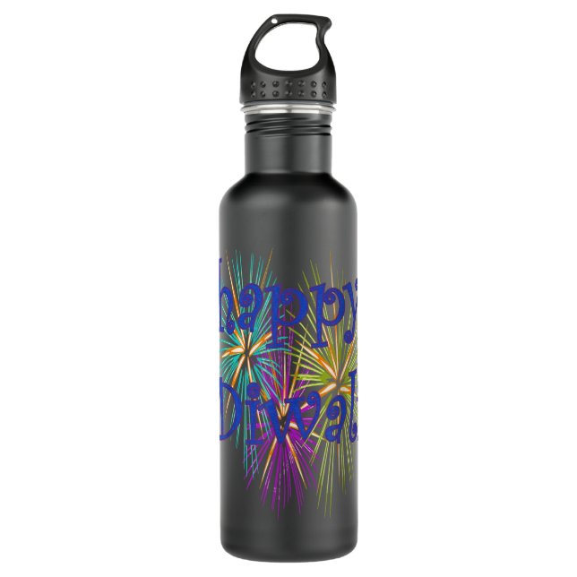 Happy Diwali Festival Of Light Celebration Pyro Di Stainless Steel Water Bottle (Front)
