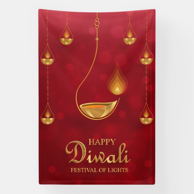 Happy Diwali Festival of Lights  Banner (Vertical)