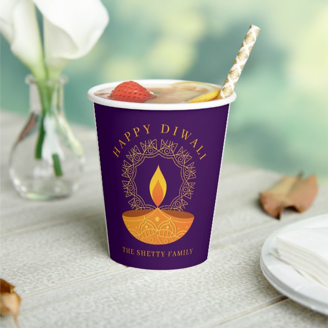 Happy Diwali Festival of Lights Celebration Paper Cups (Insitu)