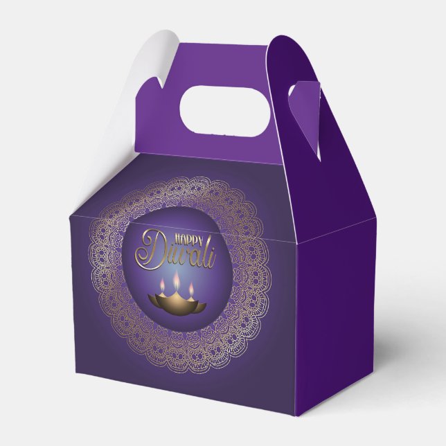 Happy Diwali Festival of Lights Favor Boxes (Front Side)