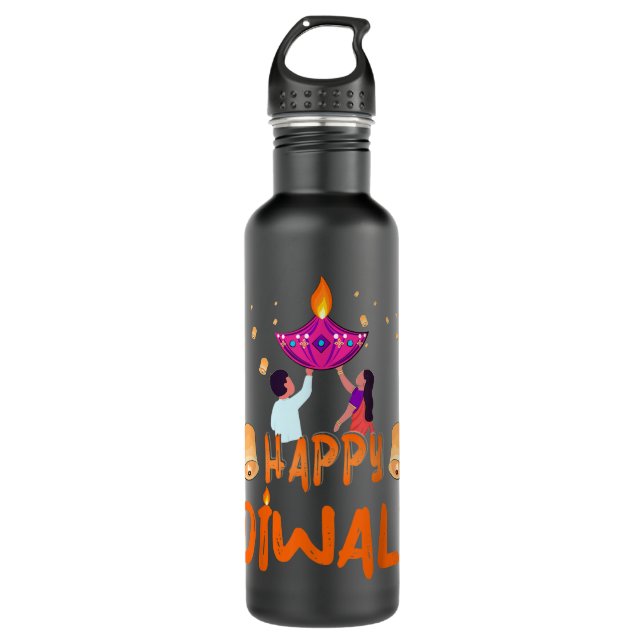 Happy Diwali Festival of Lights For Kids Hindus De Stainless Steel Water Bottle (Front)