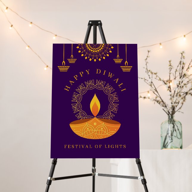 Happy Diwali Festival of Lights Hindu Celebration Foam Board (In Situ (Stand))