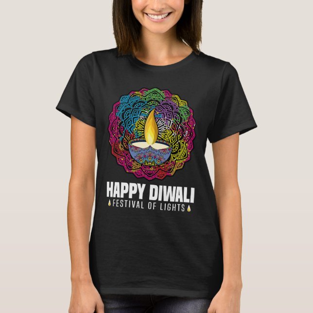 Happy Diwali Festival Of Lights Hindu Celebration T-Shirt (Front)