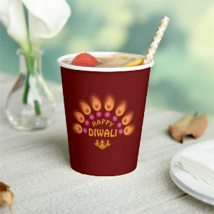 Happy Diwali Festival of Lights Hindu Paper Cups
