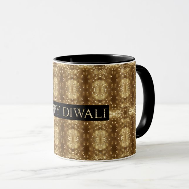 Happy Diwali Festival of Lights Wishes Typography Mug (Front Right)