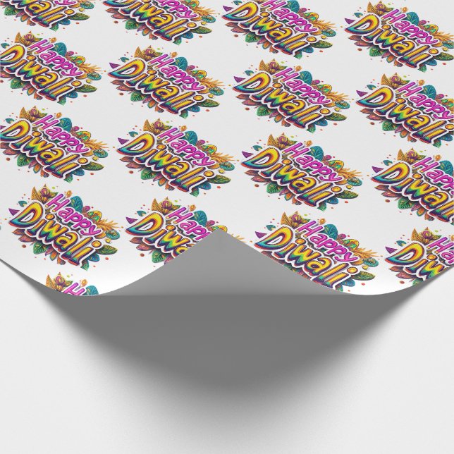 Happy Diwali Festival Shout Wrapping Paper (Corner)
