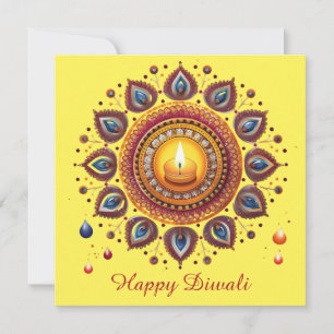 Happy Diwali Firework Diya Festival of Light Holiday Card