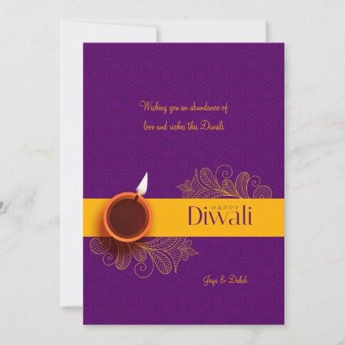 Happy Diwali Flat Holiday Card