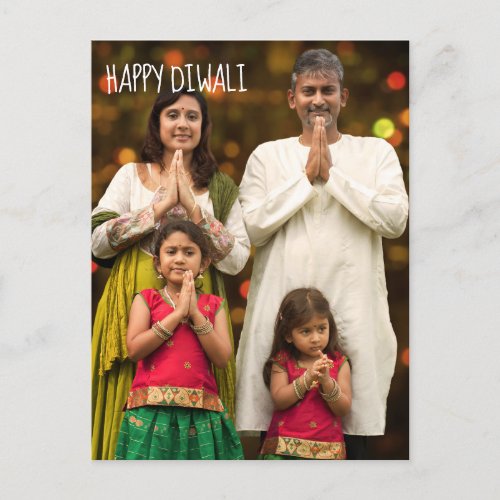 Happy Diwali Full Add Your Family Photo Holiday Postcard