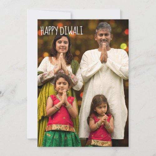 Happy Diwali Full Family Photo Holiday Card