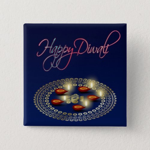 Happy Diwali Ganesha Rangoli _ Button