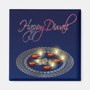 Happy Diwali Ganesha Rangoli - Magnet