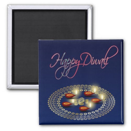 Happy Diwali Ganesha Rangoli _ Magnet