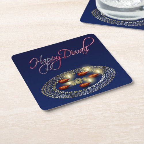 Happy Diwali Ganesha Rangoli _ Paper Coaster