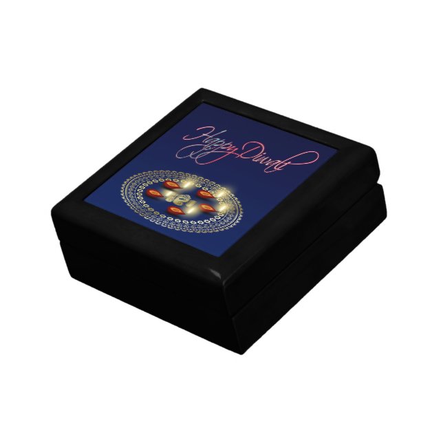 Happy Diwali Ganesha Rangoli - Tile Gift Box (Side)