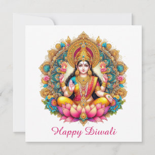 Happy Diwali Goddess Lakshmi Festival of Light Holiday Card