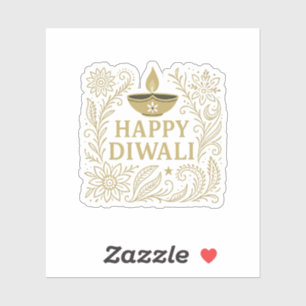 Happy Diwali Gold & Black Sticker Sheet