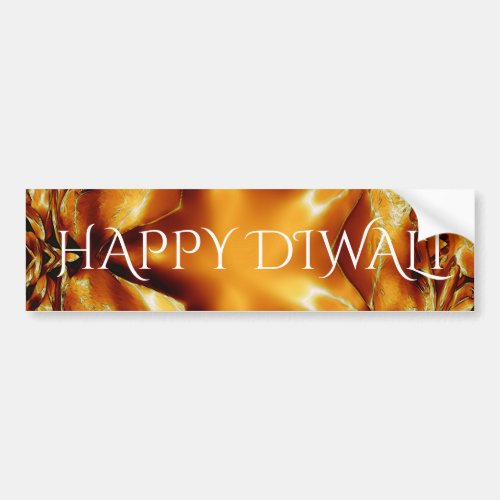 Happy Diwali Greeting Gold Copper Shiny Star Bumper Sticker