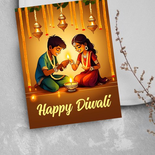 Happy Diwali greetings card