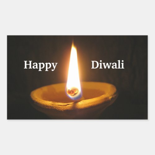 Happy Diwali Hindu Festival of Lights Rectangular Sticker