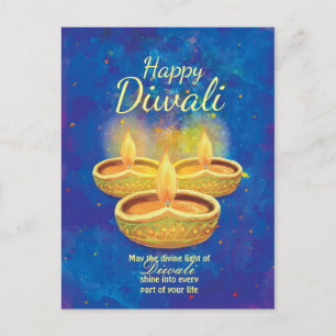 Happy Diwali illuminating greeting cords Postcard