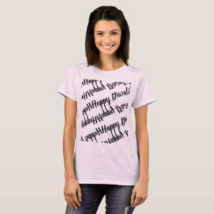 happy Diwali in Mirror letter pattern T-Shirt