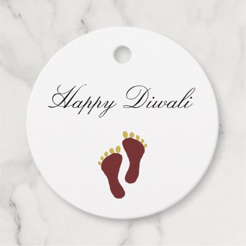 Happy Diwali Lakshmi Footprints   Favor Tags