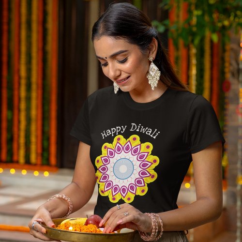 Happy Diwali Mandala Cute Hindu Womens T_Shirt