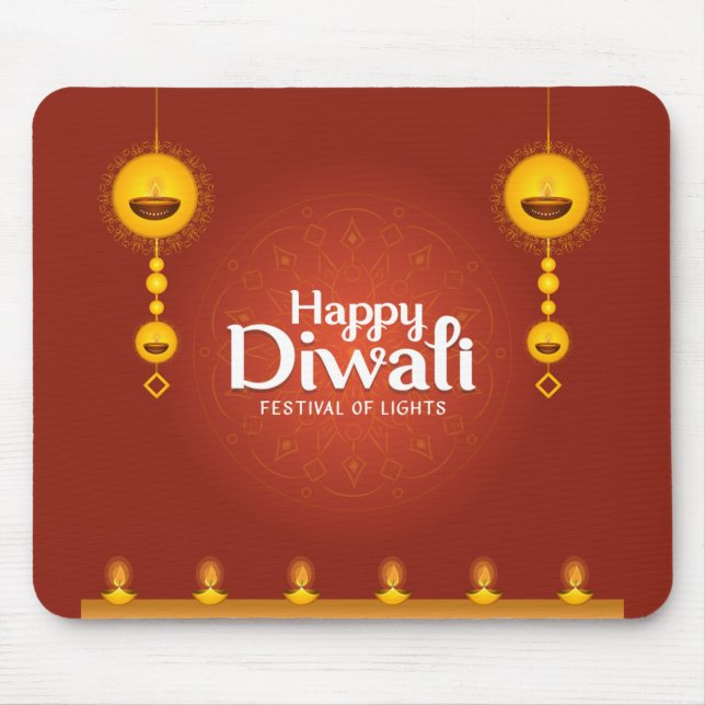 Happy Diwali Mouse Pad (Front)