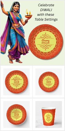 Happy Diwali Orange Cream Mandala Modern
