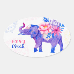 Happy Diwali Oval Sticker